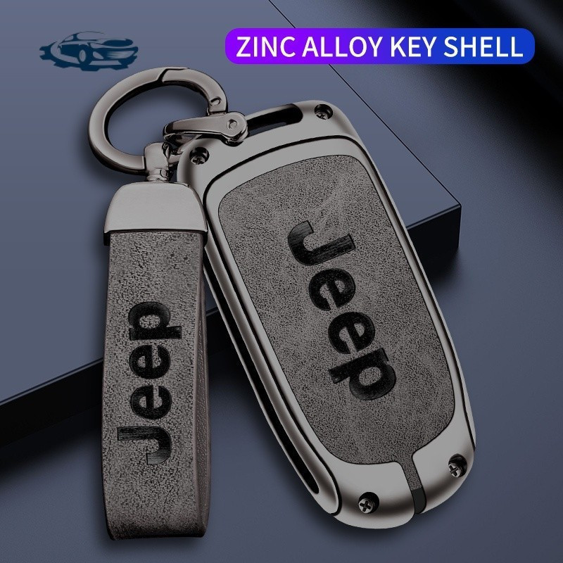 Capa de Chave de Carro em Liga de Zinco para Jeep Renegade Compass Grand Cherokee Acessórios Automotivos 123 3692