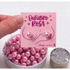 Tags para Brincos Outubro Rosa Mimo para Clientes Brinco Rosa Se toca