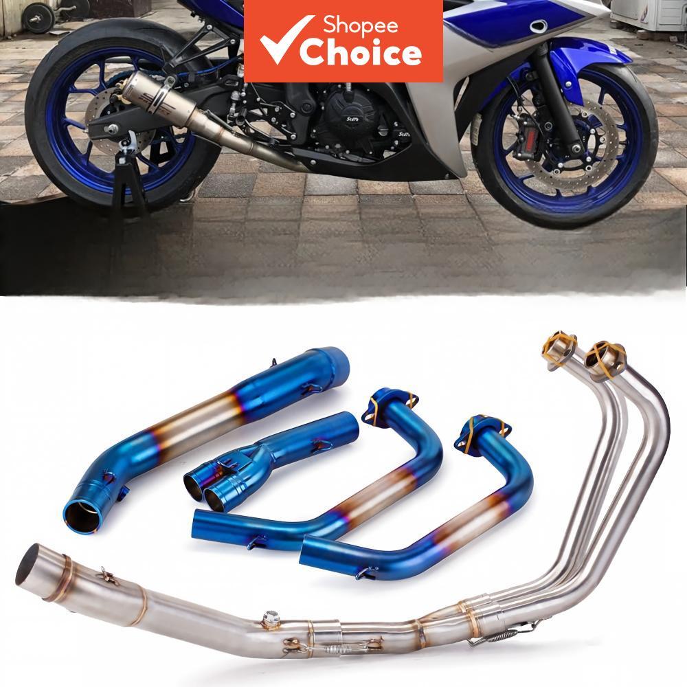 Tubo coletor de escape para motocicleta YZF-R3 / R25 / MT03 R3, seção frontal modificada de aço inoxidável, modelos