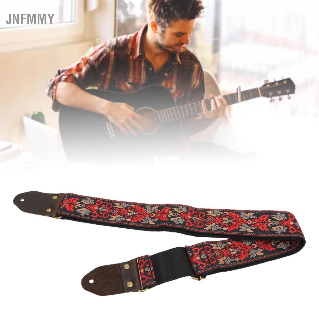 Jnfmmy Alça de guitarra jnfmmy espessada e ampliada multifuncional exclusiva bordada jacquard preta