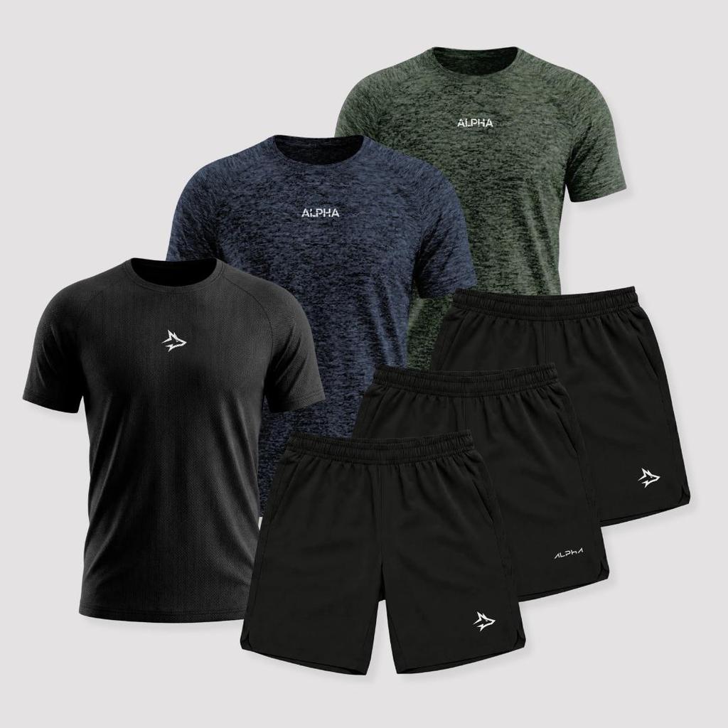 Kit 6 Peças Dry Academia Treino Esportes Alpha