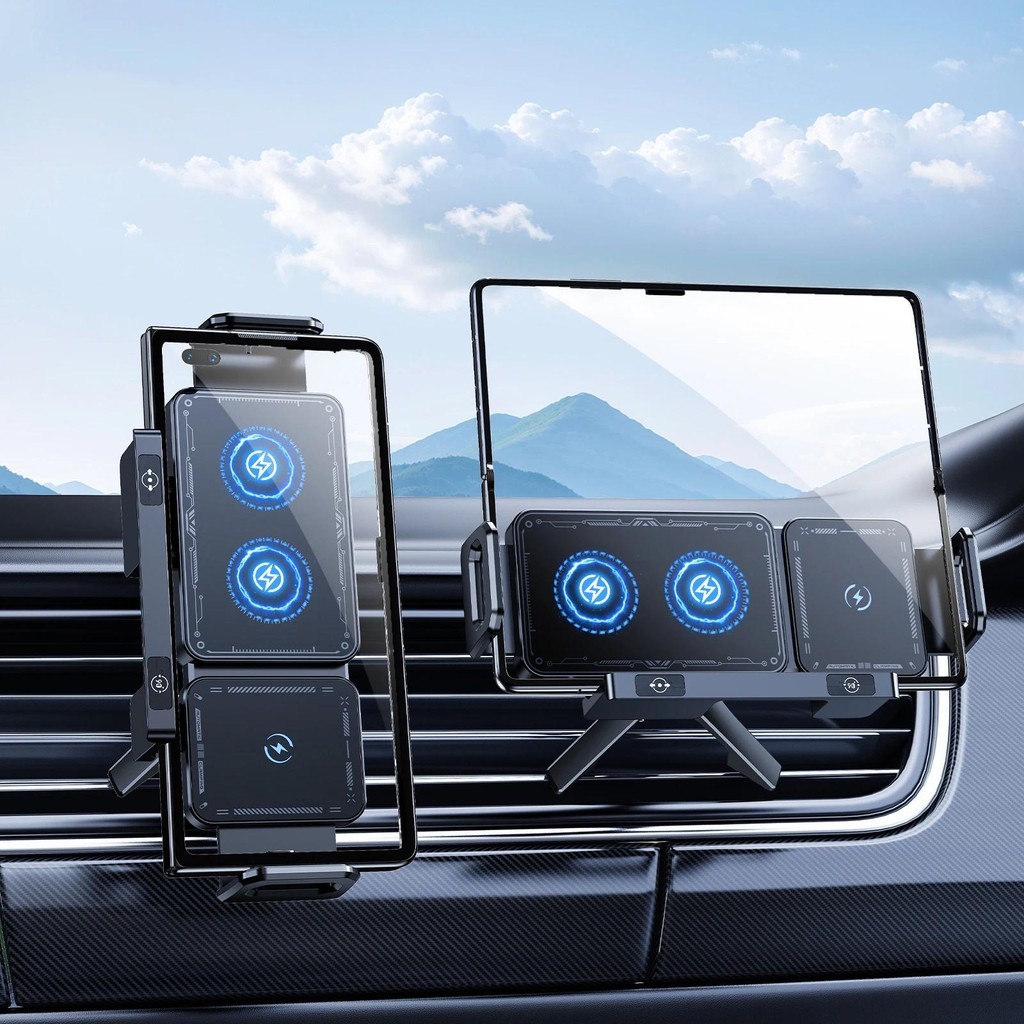 Hipacool Carregador De Carro Sem Fio 15W Tela Dobrável Suporte Do Telefone Carregamento Rápido Ventilação Ar Para iPhone
