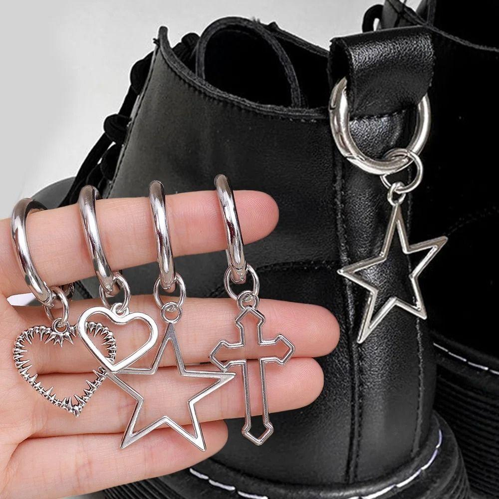 2 Peças De Gancho De Pressão Para Botas , Decoração De Sapatos , Joias De Festa , Fivelas Pingente Oco De Coraçõe