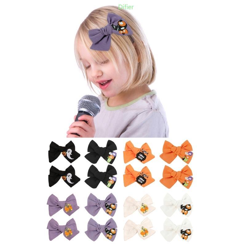 Difier Adorável Bowknot Hairclip Presilhas Cabelo Halloween Bordado Grampos Festa Acessório Para G
