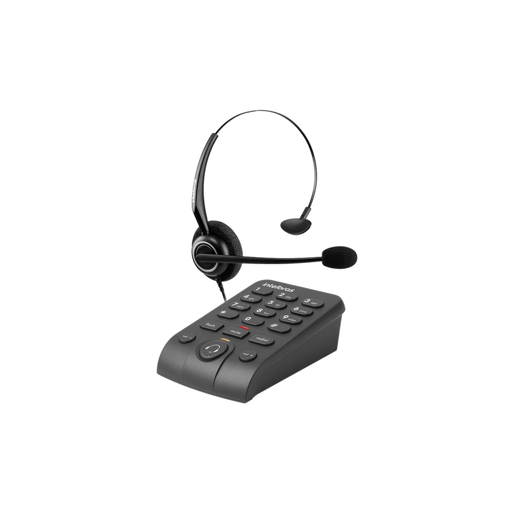 Telefone Headset com Microfone Cancelador de Ruídos HSB 50 Preto Intelbras