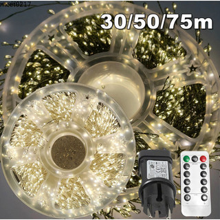 2026 Ano Novo 100m LED Fogos De Artifício De Natal Luzes De Fadas Plug-in Com Fio De Prata Controle Remoto Para Decoraçã