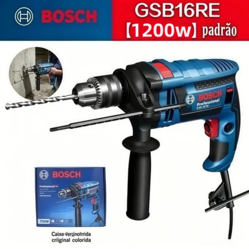 bosch furadeira de impacto 1200W Profissional Parafusadeira furadeira elétrica Furadeira para concreto, metal e madeira