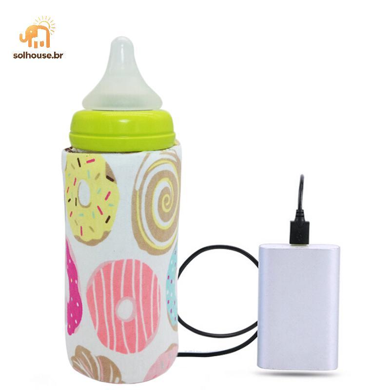 solhouse Aquecedor De Garrafas Portátil Para Viagem , Bebê , Crianças , Leite , Água , Capa USB , Bolsa Macia