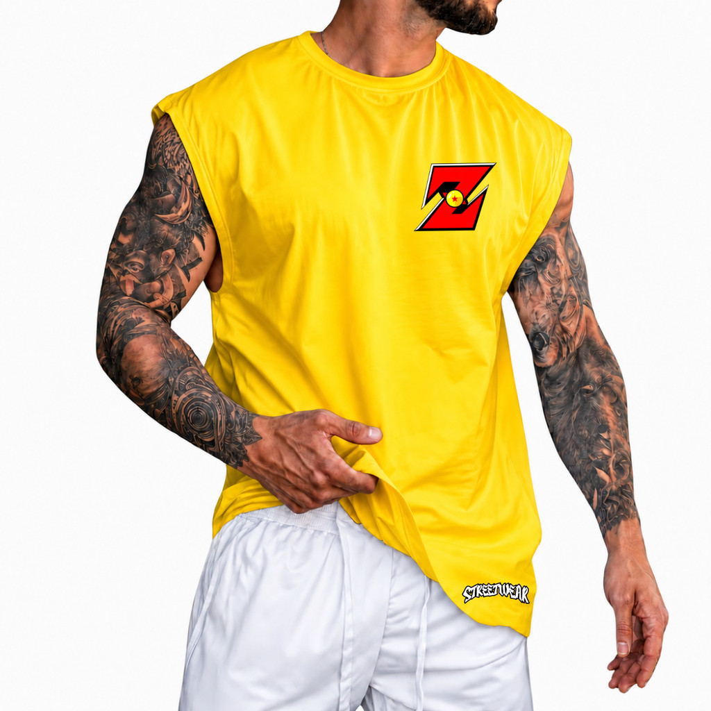 Regata Machão Oversized 100% Algodão Camiseta Cavada Anime Desenho Streetwear Praia Academia Passeio