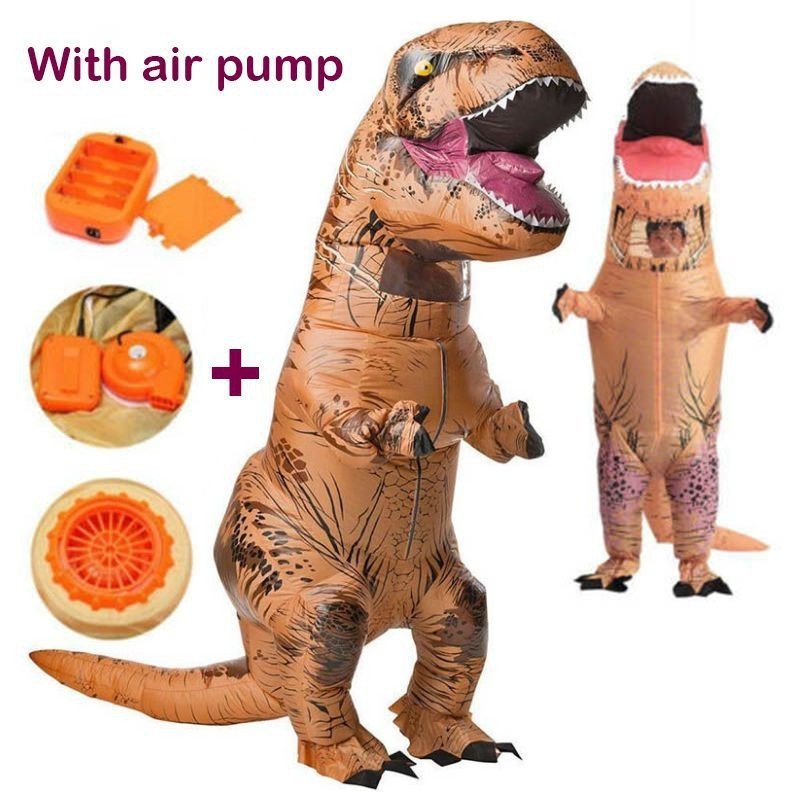 Crianças E Adultos Dinossauro Inflável T-Rex Macacão Explodir Traje Jurássico Roupa Reino Unido