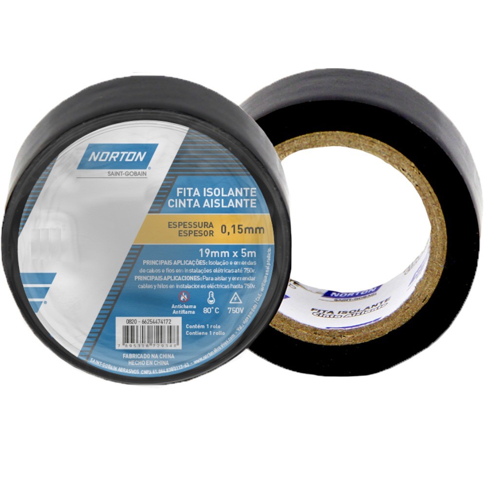 Fita isolante torre 19 mm x 5 m - Norton