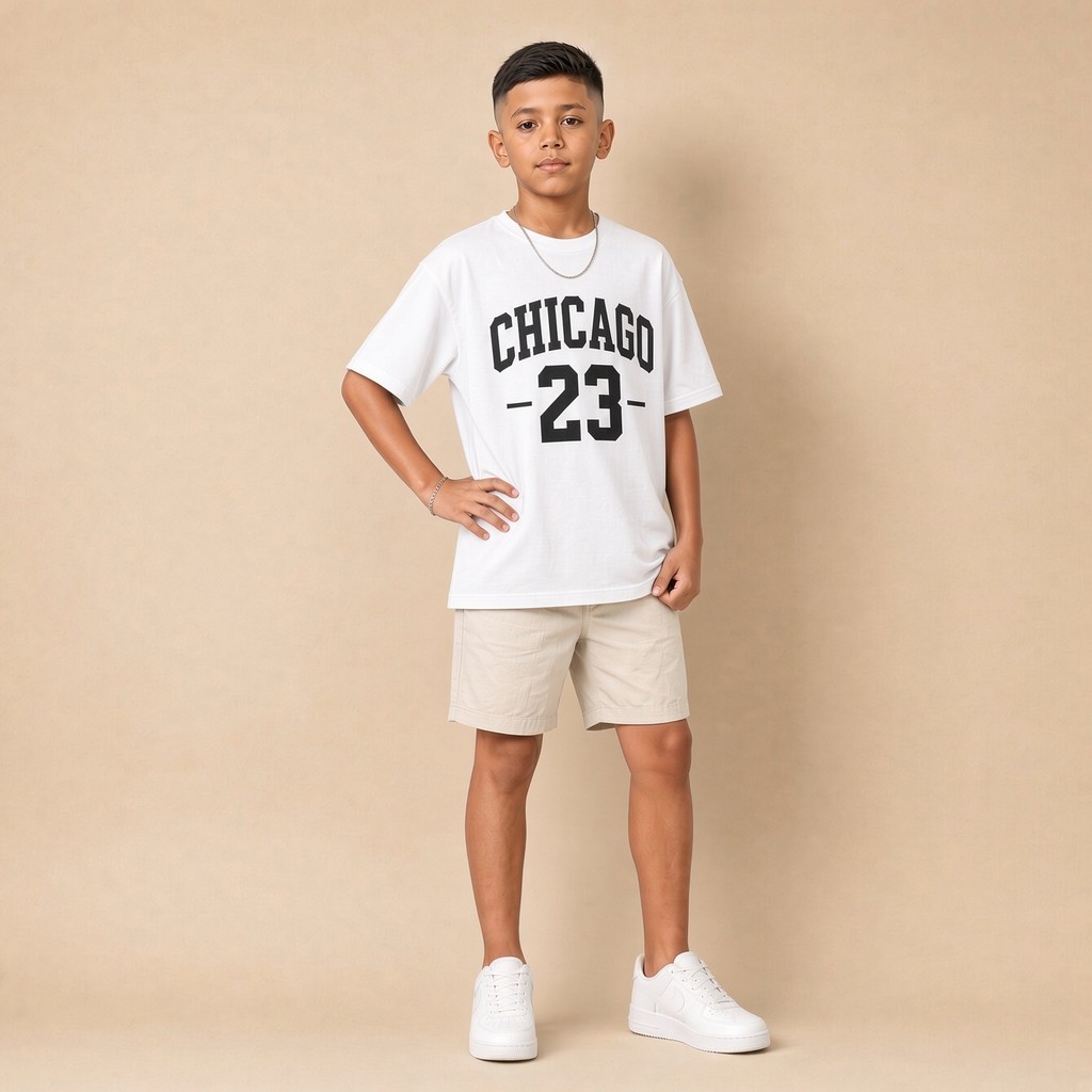 Camiseta Infantil e Jovem Estampada Chicaco 100% Algodão Premium Criança Personalizada Unissex Blusa Camisa Jovem