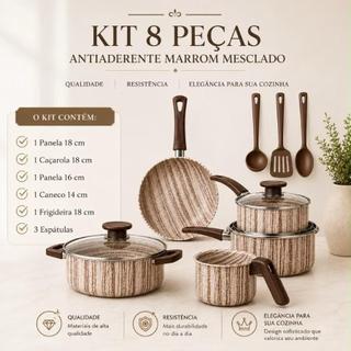Jogo de Panelas Antiaderente MARF 5 Peças com Teflon Premium, Alumínio Resistente e Alta …