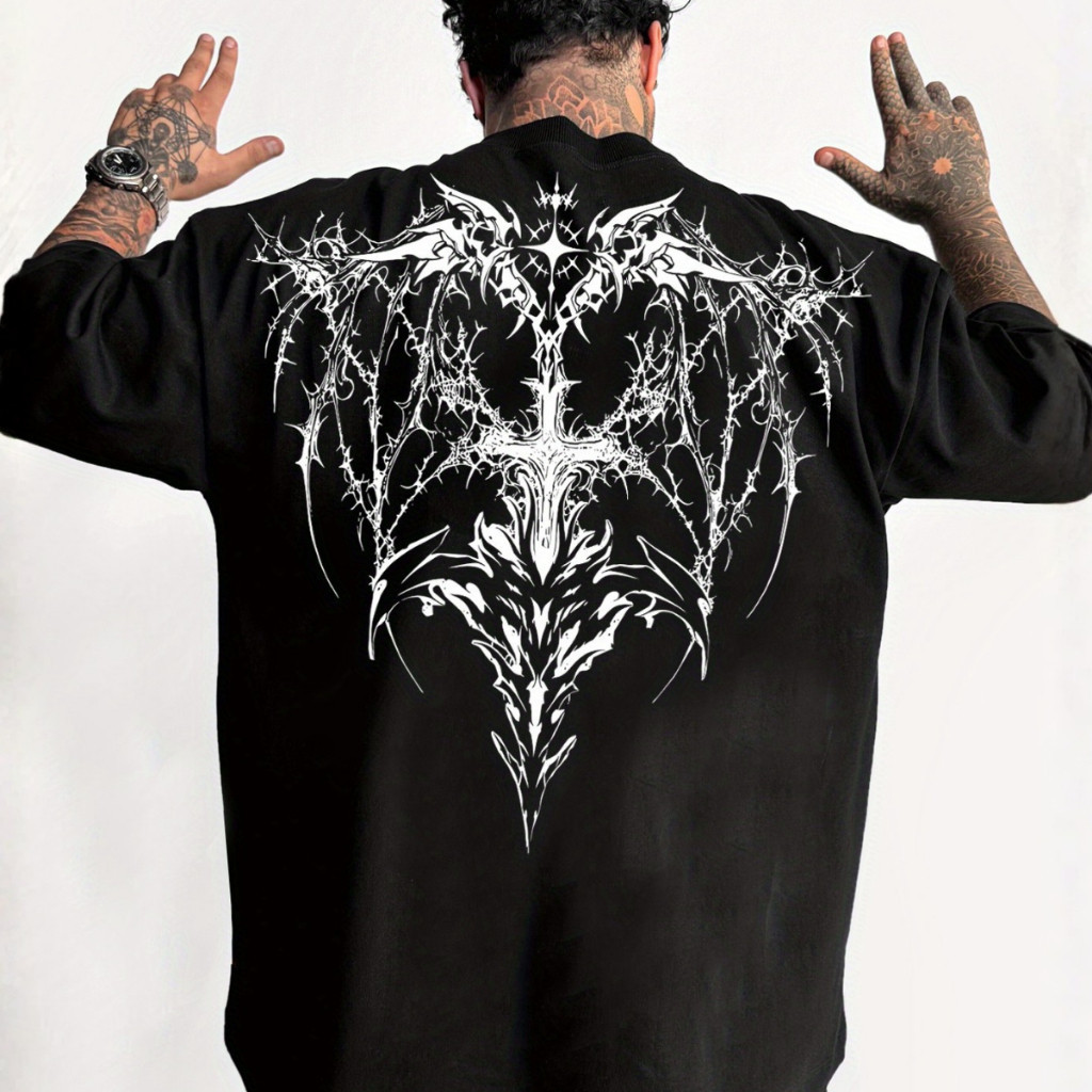 [Camiseta Premium em Algodão Puro]GXG Camiseta Dark Fashion Design Tribal Extremo Oversized Descolada Academia Maromba