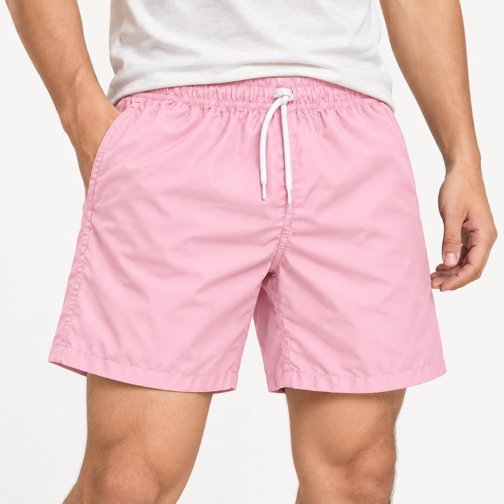 Short Masculina Tactel Mauricinho Bermuda Moda Praia Academia Conforto Casual Liso Dia a Dia Viagem com Cordão Bolso