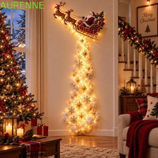 Luz LED Em Cascata AURENNE , Árvore De Natal , Boneco De Neve , Floco Trilha Mágica De Parede , Estrelas