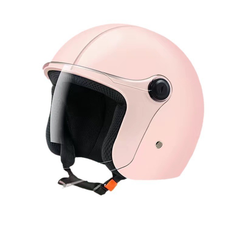 Capacete de bicicleta elétrica masculino feminino meio capacete inverno quente cor sólida orelhas de urso