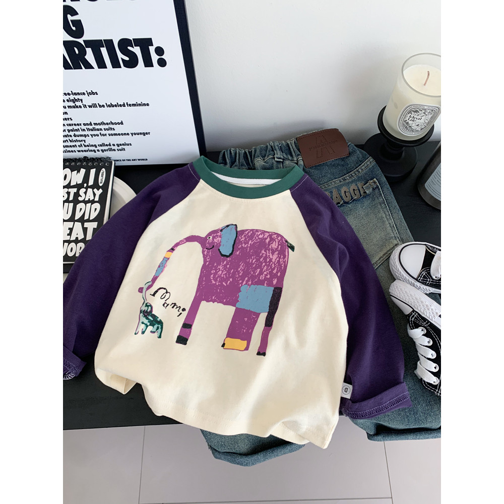Meninos camiseta de manga comprida primavera outono roupas crianças puro algodão macio mangas Raglan médio pequeno crian