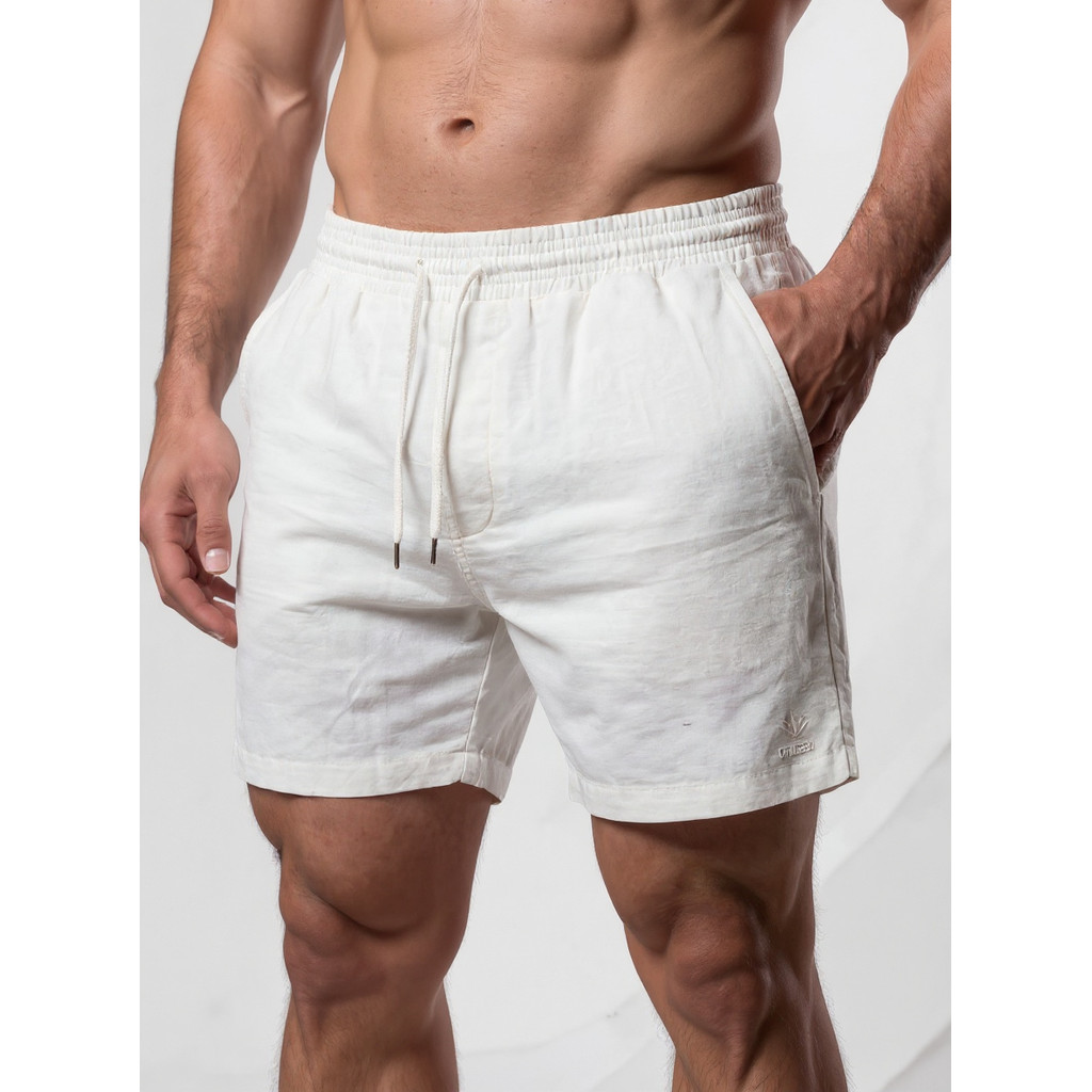 Kit 2 Bermudas Masculinas Linho Elastano Praiana Confortável Verão — Aline Secco Store