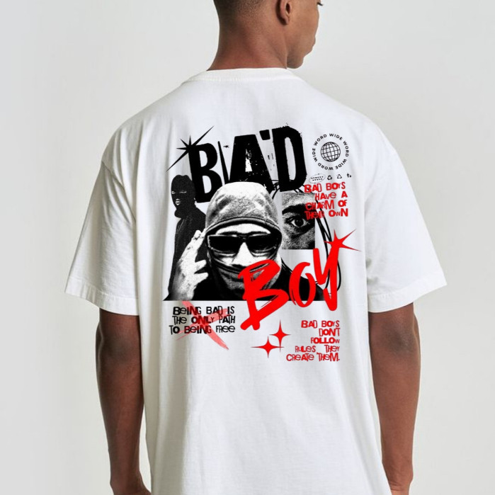 [Camiseta Premium em Algodão Puro]GXG Camiseta Oversized Bad Boys T-Shirt Premium Masculina Feminina 100% Algodão Reforç