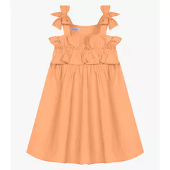 Vestido Infantil Menina Tricoline Trick Nick Laranja