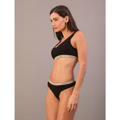Calcinha Fio Dental Heritage Cotton - Preto