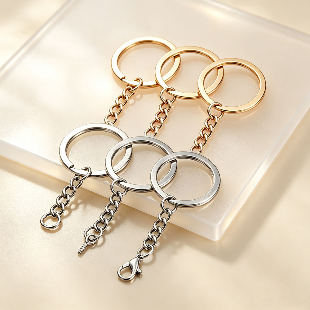Kit Acessórios Chaveiro Argola Corrente Fecho Lagosta Dourado Prata DIY Bijuteria Artesanato Pingentes Resina