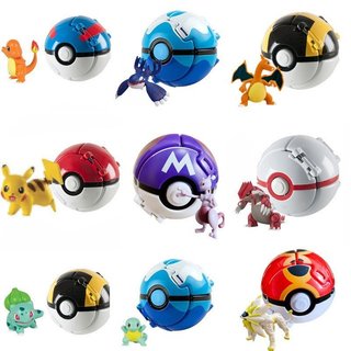Figura de Anime Pokémon Pokeball Pikachu Squirtle Pocket Monster Variação Bola de Elfo Brinquedo Modelo de Ação Presente