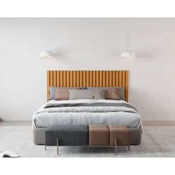 Cabeceira Ripada Maracá Queen 162cm MDF/MDP Bege Nature