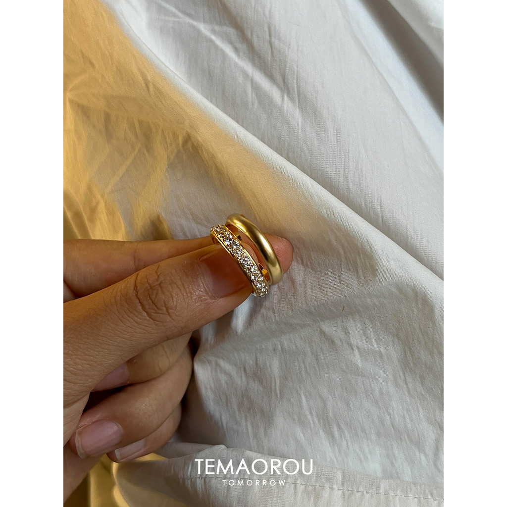 Anel de diamante cheio de ouro piscando anel de diamante senhoras empilhados ouro simples anel de sensação de alta quali