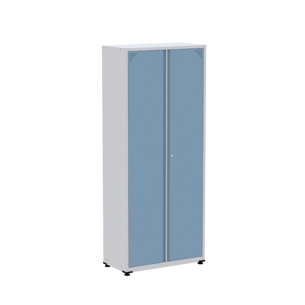 Armário para Escritório 2 Portas com Chave Aço 4 Prateleiras Azul e Cinza Cinza/Azul Dali · foto 2