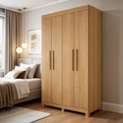 Guarda Roupa Casal 4 Portas 2 Gavetas 100% MDF Jandaia Marrom/Cinamomo Cinamomo