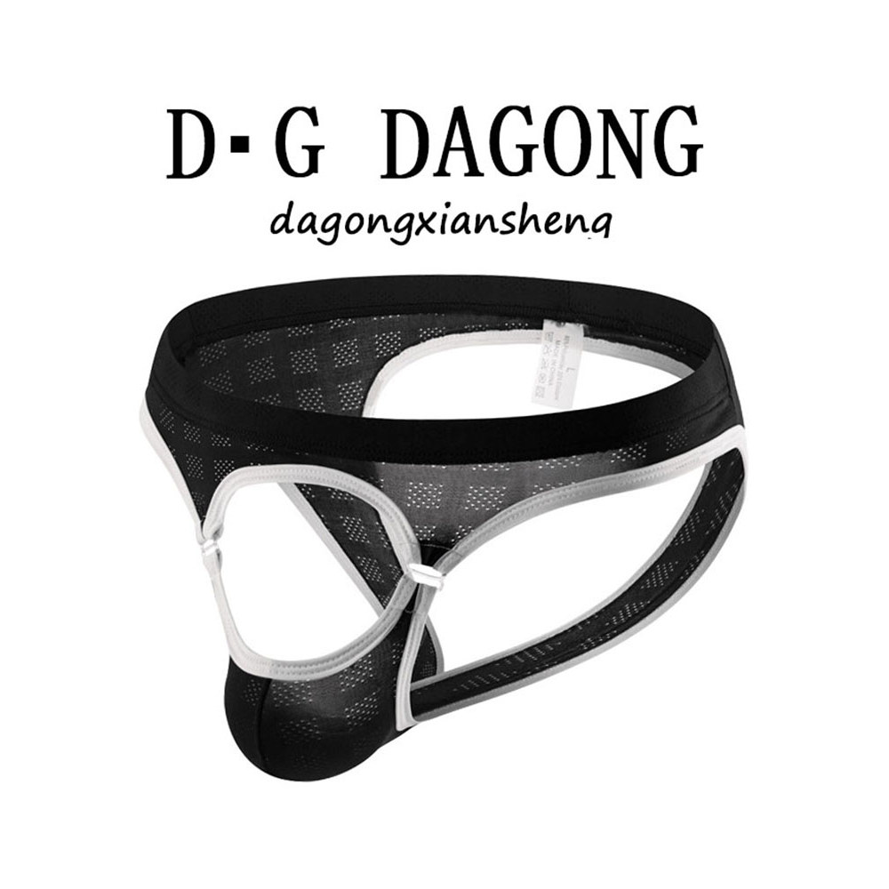 Roupa interior masculina de seda gelo tanga Hip Lift fino transparente oco verão calças respiráveis na moda meninos tang