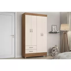 Guarda Roupa Solteiro 4 Portas e 2 Gavetas Astro Amêndola Touch - Demóbile