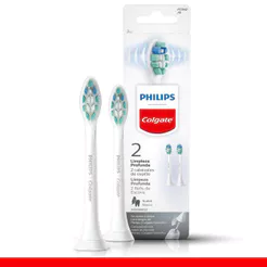 Refil para Escova de Dente Elétrica Philips Colgate Limpeza Profunda 2 Unidades