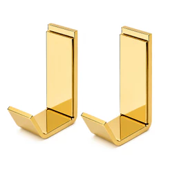 Kit 2 Cabides Porta Toalha Gancho Athena para Banheiro Alumínio Lavatório Dourado