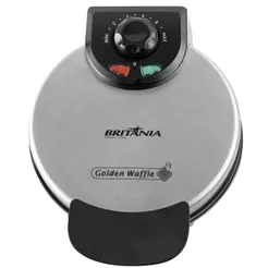 Máquina de Waffle Golden Britânia Acabamento em Inox 850W