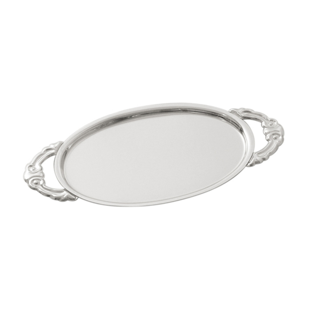 Bandeja Oval com Alças Aço Inox