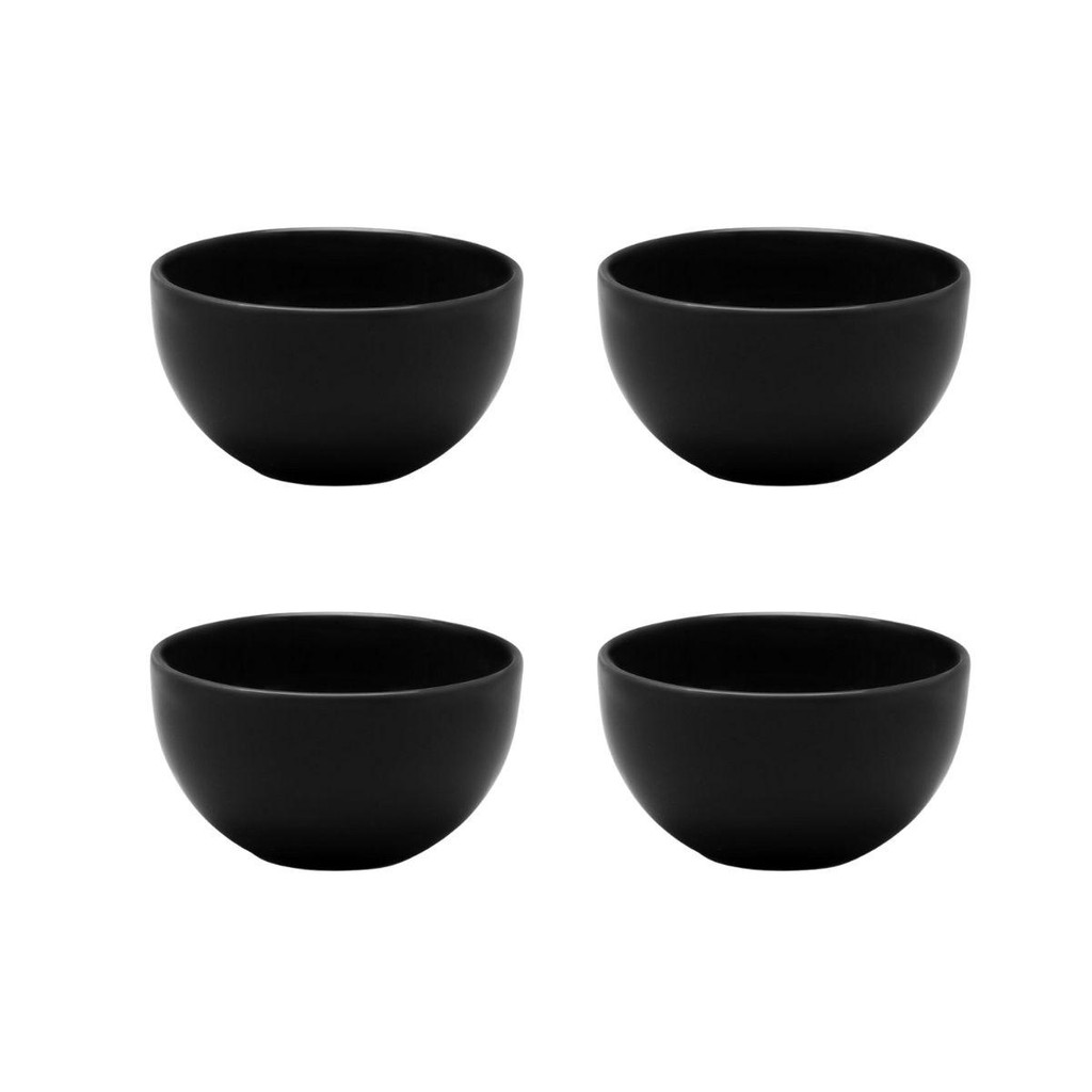 Jogo De 4 Tigelas 300 Ml Oxford Preto em Oferta na Shopee
