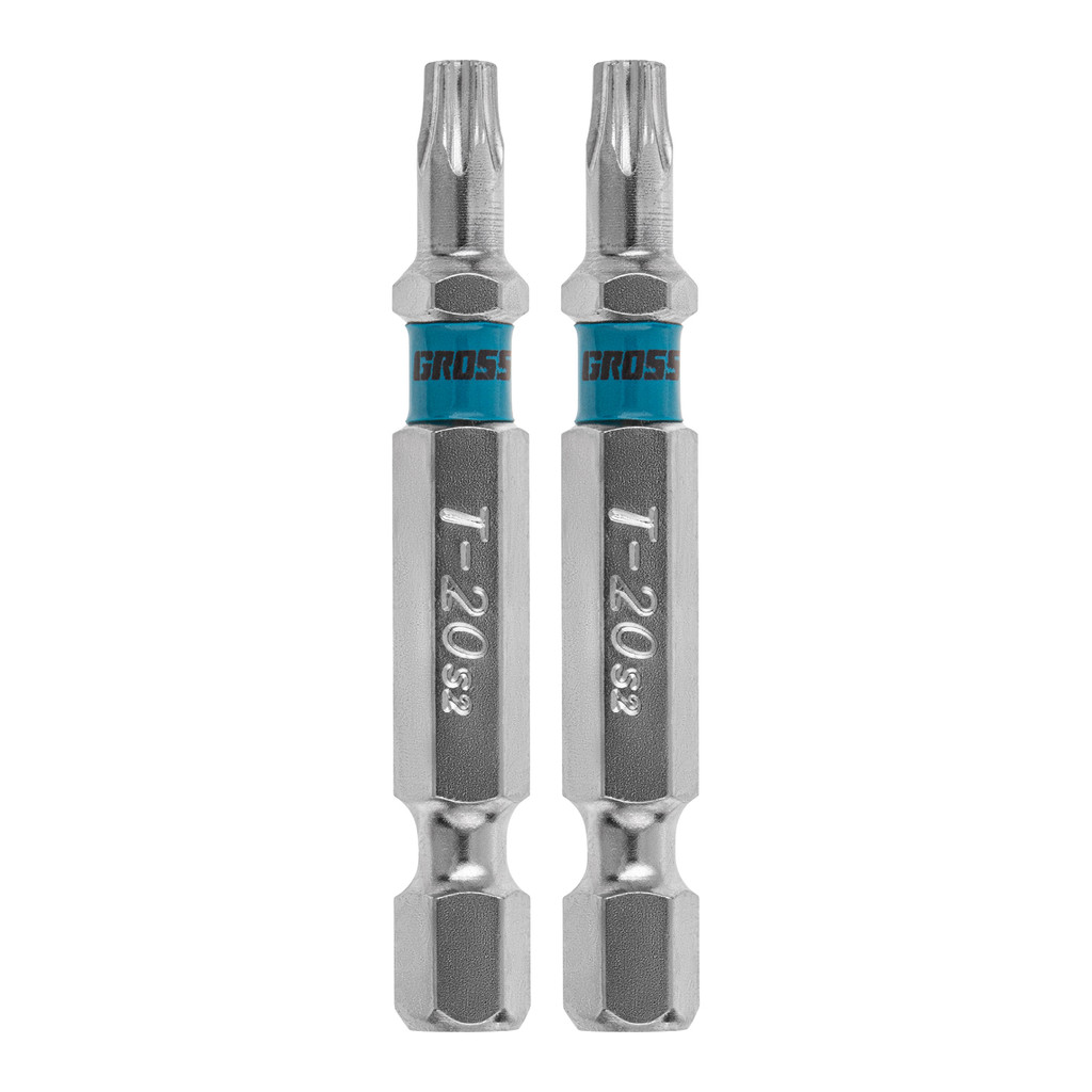 BITS TORX T20, ACO CROMO MOLIBDENIO, 50MM, 2PCS // GROSS
