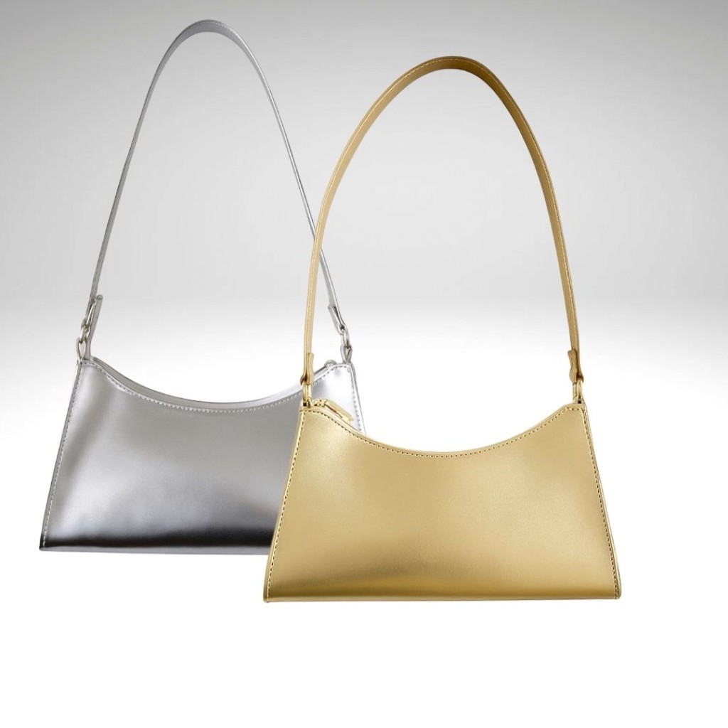 BOLSA FEMININA BAGUETES METALIZADA PEQUENA DE OMBRO ELEGANTE PARA FESTAS em Oferta na Shopee