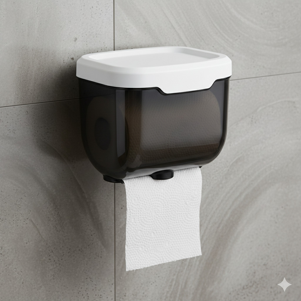 Porta Papel Higiênico Preto Parede Prova D 'Água Colável em Oferta na Shopee