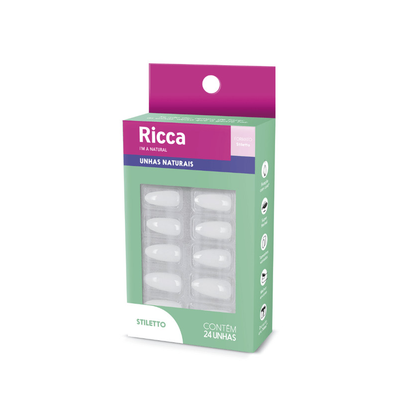 UNHAS RICCA NATURAIS STILETTO 2278 em Oferta na Shopee
