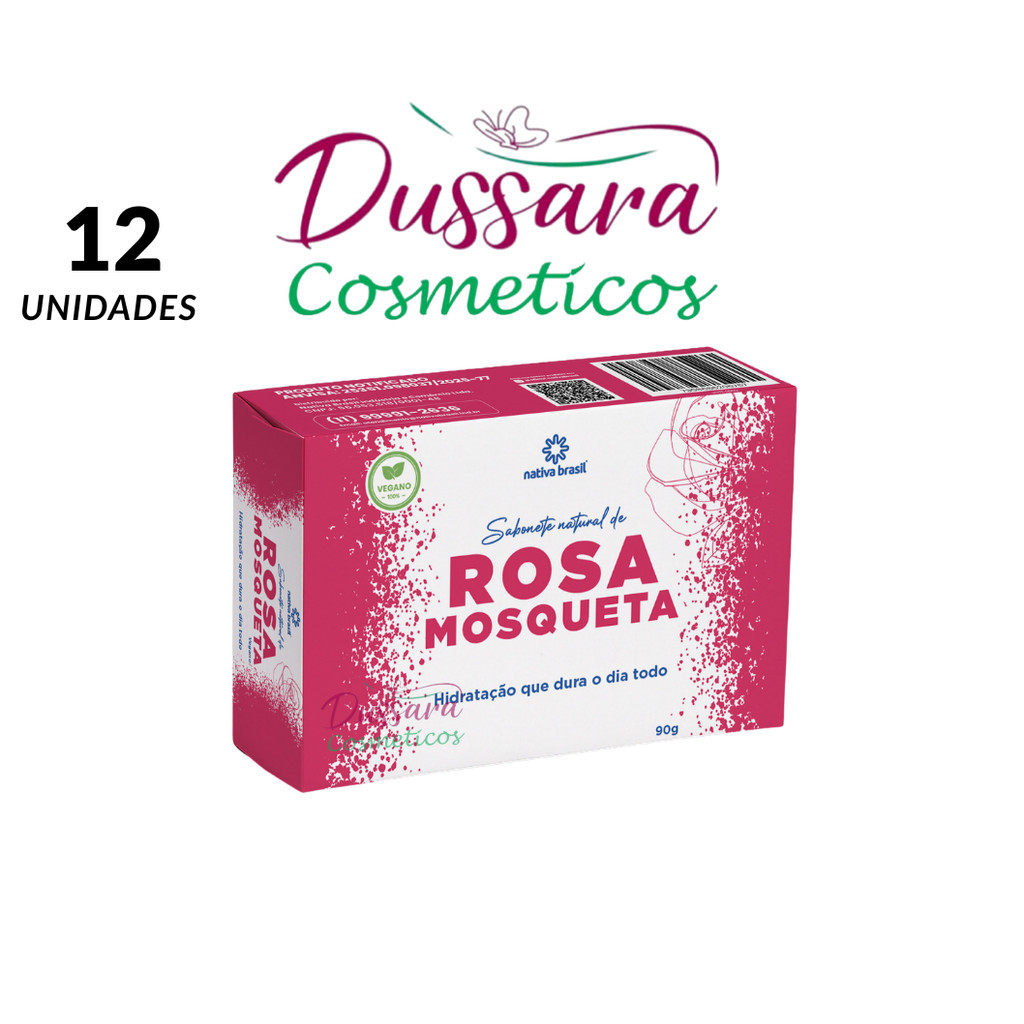 Sabonete barra 12 unidades Rosa Mosqueta