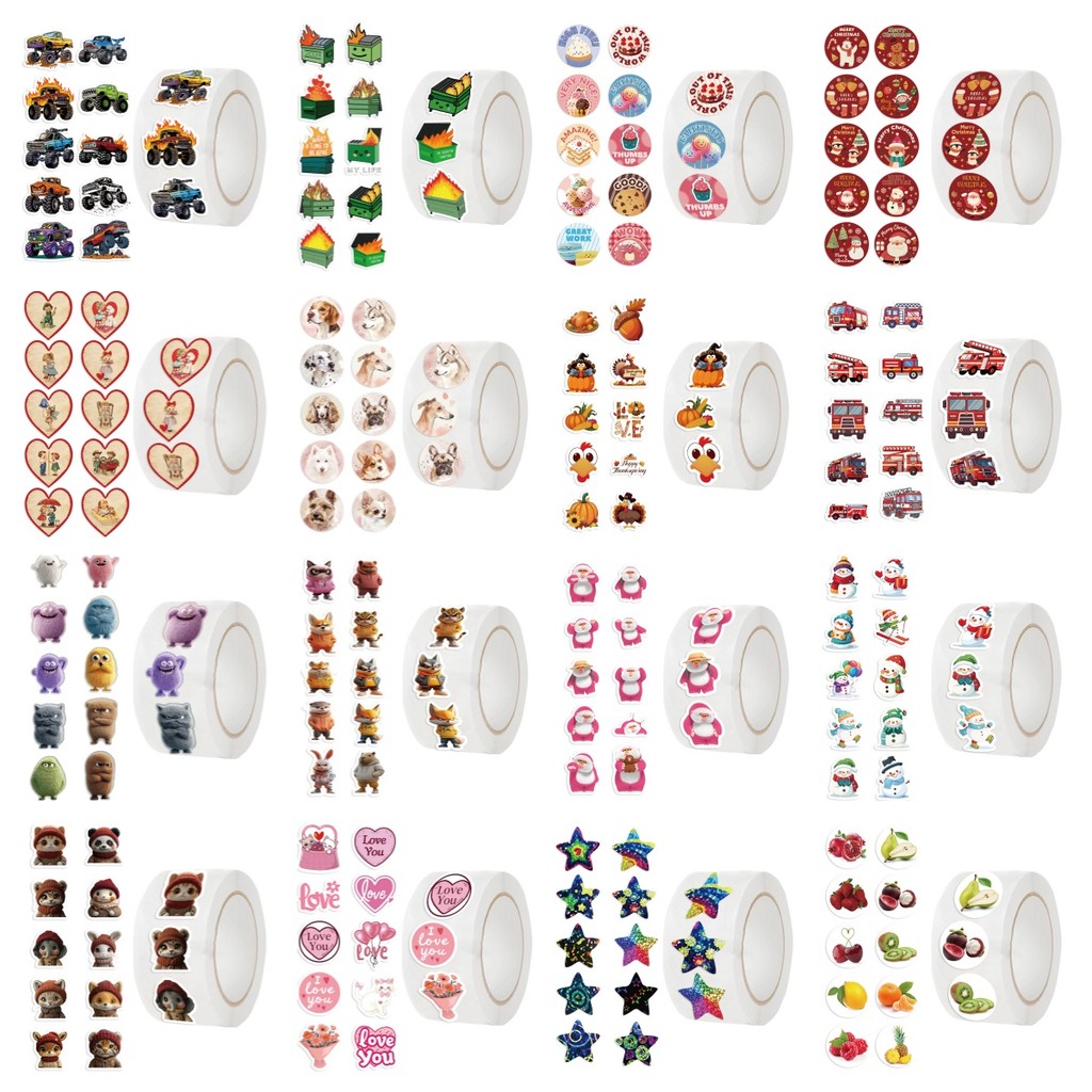 Coleção De Adesivos Em Rolo De 100 Estilos-500 Peças/, Venda Quente Transfronteiriça , Atacado Estoque