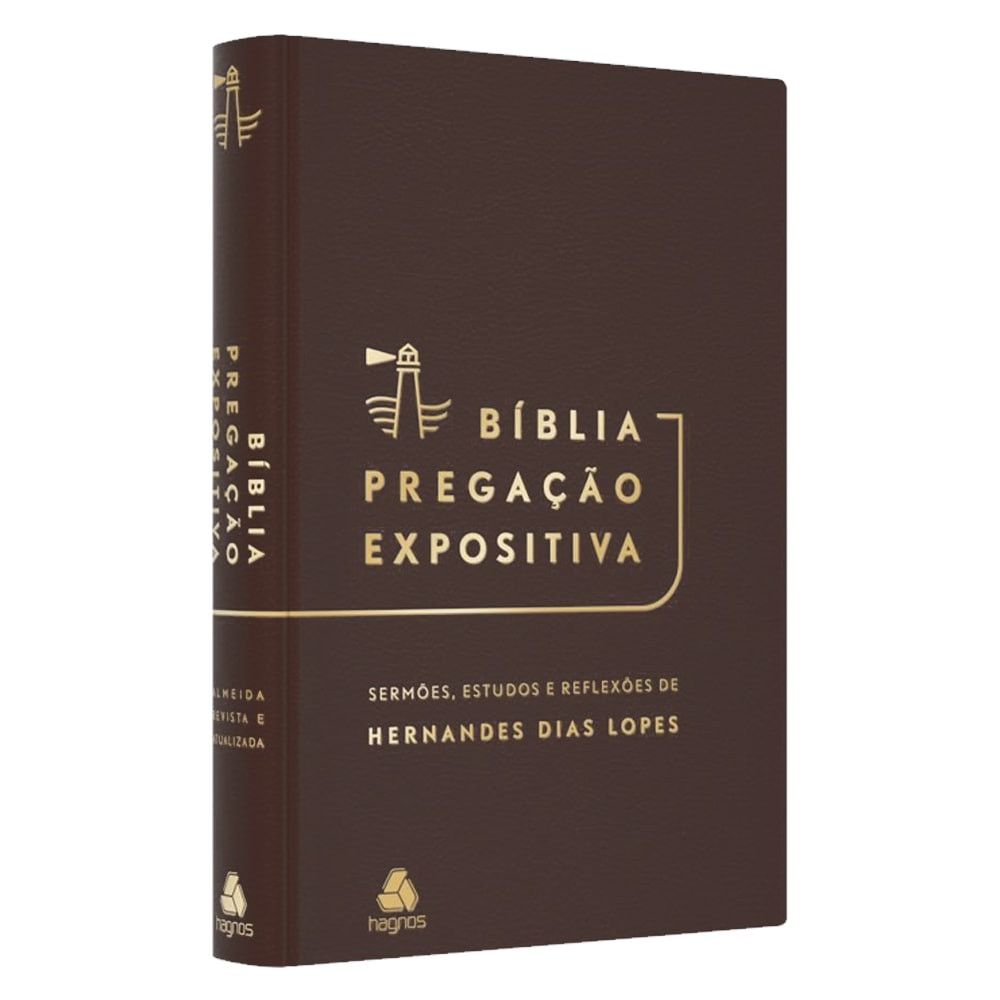 Bíblia Pregação Expositiva | ARA | Letra Normal | PU Luxo Marrom | Hernandes Dias Lopes em Oferta na Shopee