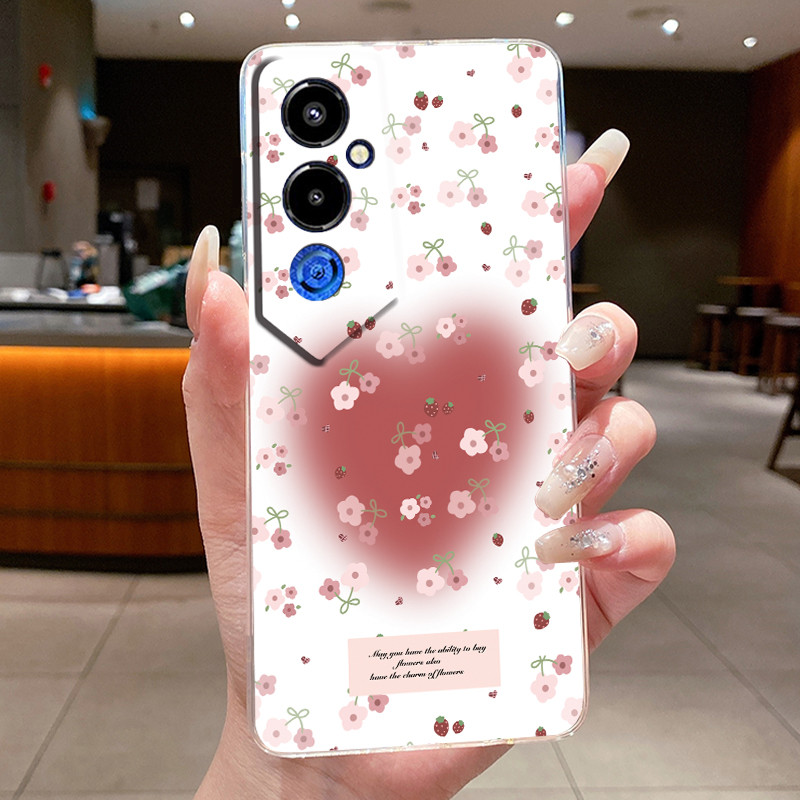 Capa Para Tecno Pova 4 Pro Pova4 LG7n LG8n Linda Flor Borboleta Arco Caixa De Telefone 4Pro Silicone Macio Transparente — imagem 2 de 2