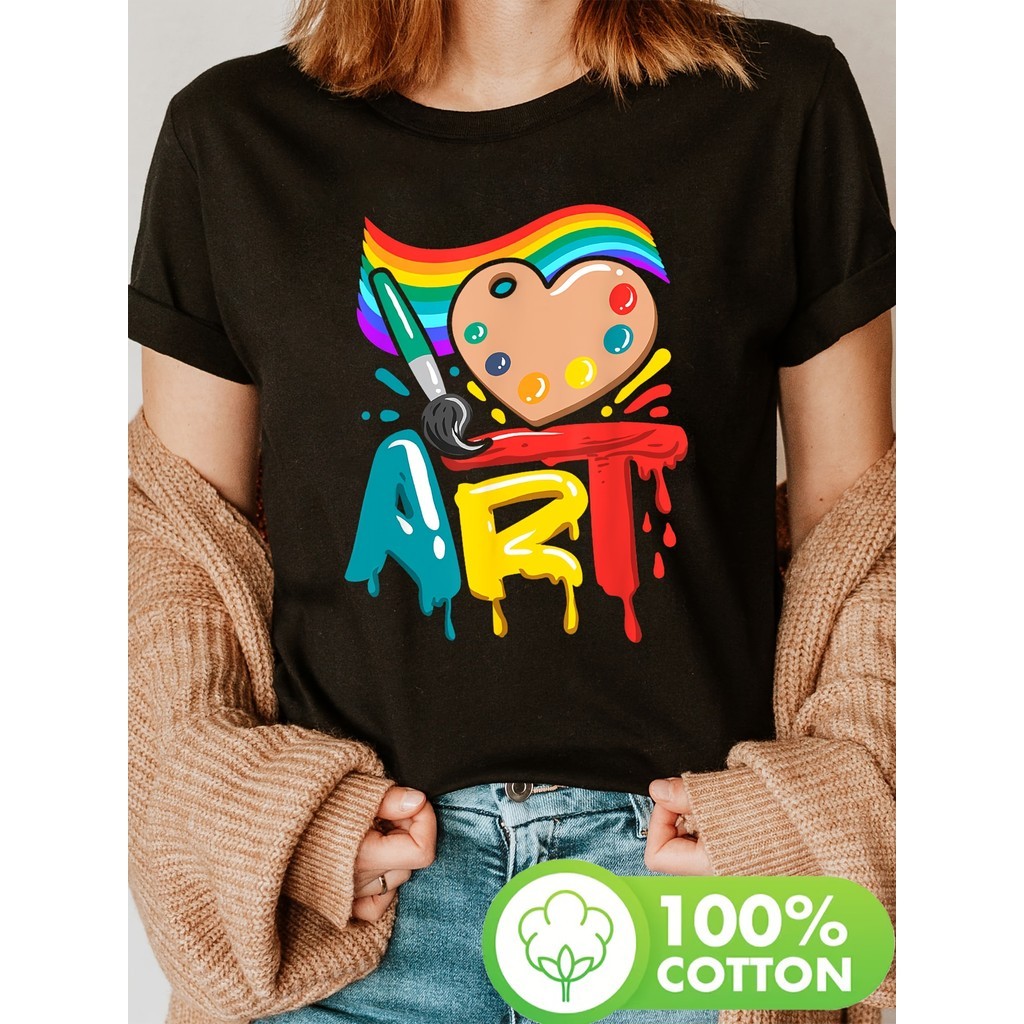 Camisa Camiseta Feminina Arte Print Ilustração Casual Verão Primavera Estampada Confortável Linda Moderna Moda Feminina 