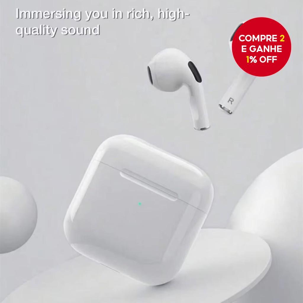 Mini Pro4 TWS Bluetooth Fone De Ouvido Compacto Portátil Controle Toque Estéreo Cancelamento Ruído Fones Esporte