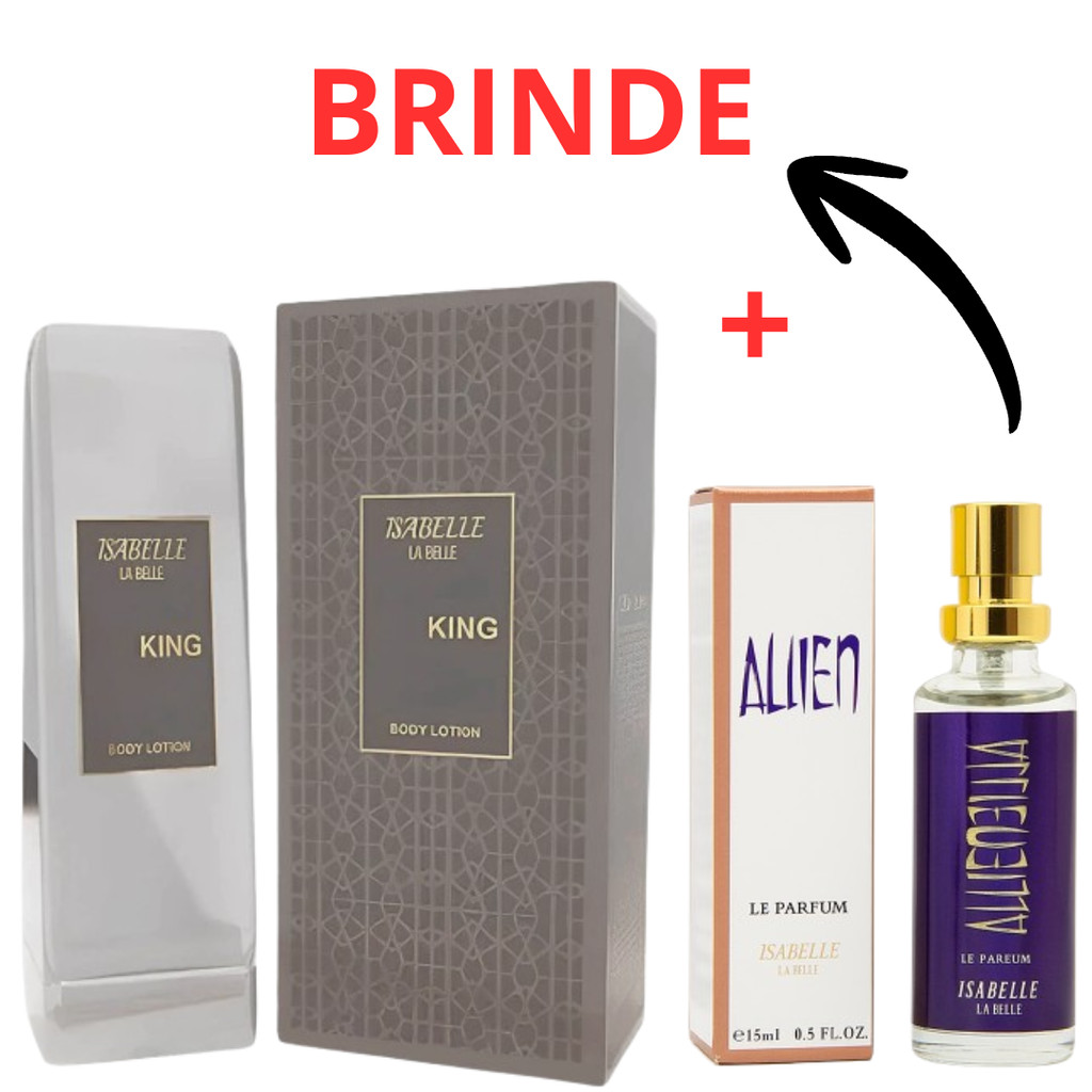 Kit Creme Bharara King e + Perfume Allien 15ml Hidratante Corporal 200ml Arabe